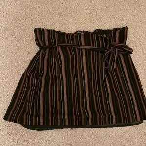 American Eagle Outfitters Black and orange Striped Mini Skirt
